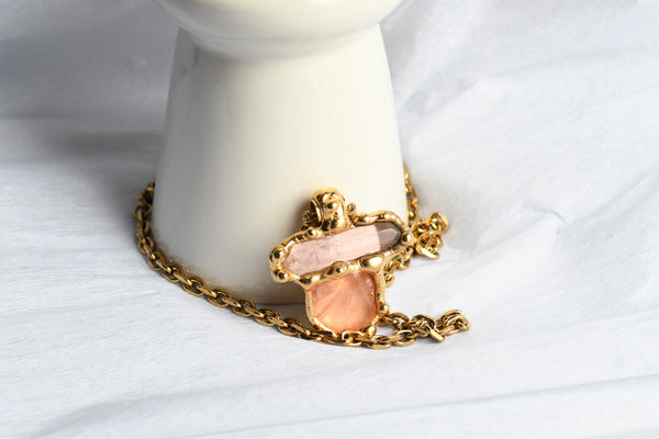 Rose Quartz & Clear Quartz