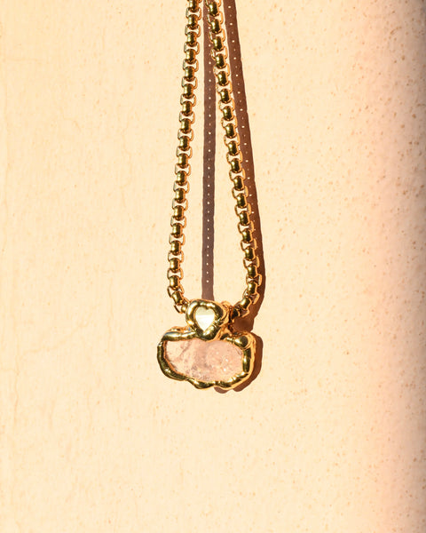Rose Quartz & Mother of Pearl Heart