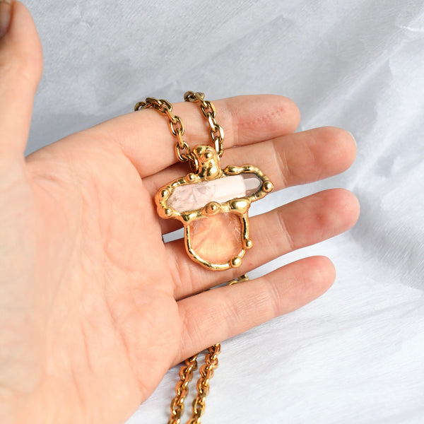 Rose Quartz & Clear Quartz