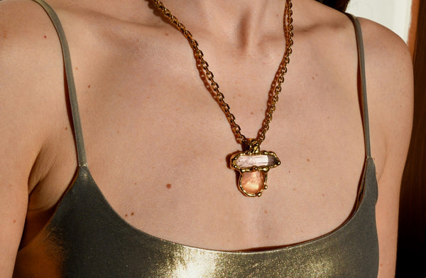 Rose Quartz & Clear Quartz