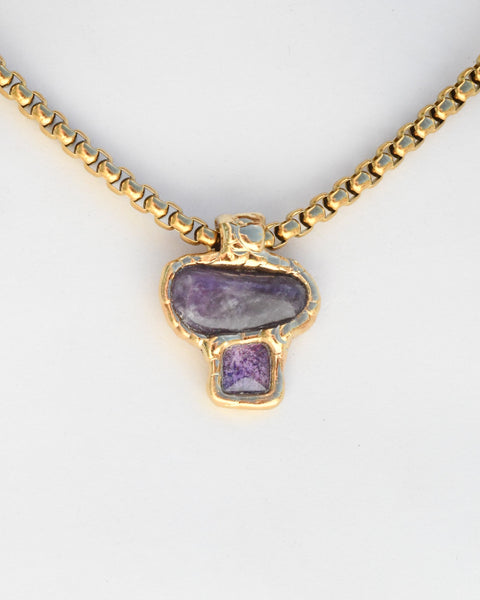 Purple Mushroom Shape Necklace