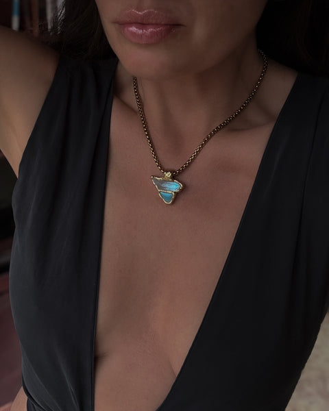 Clear Quartz with light blue stardust & mosaic