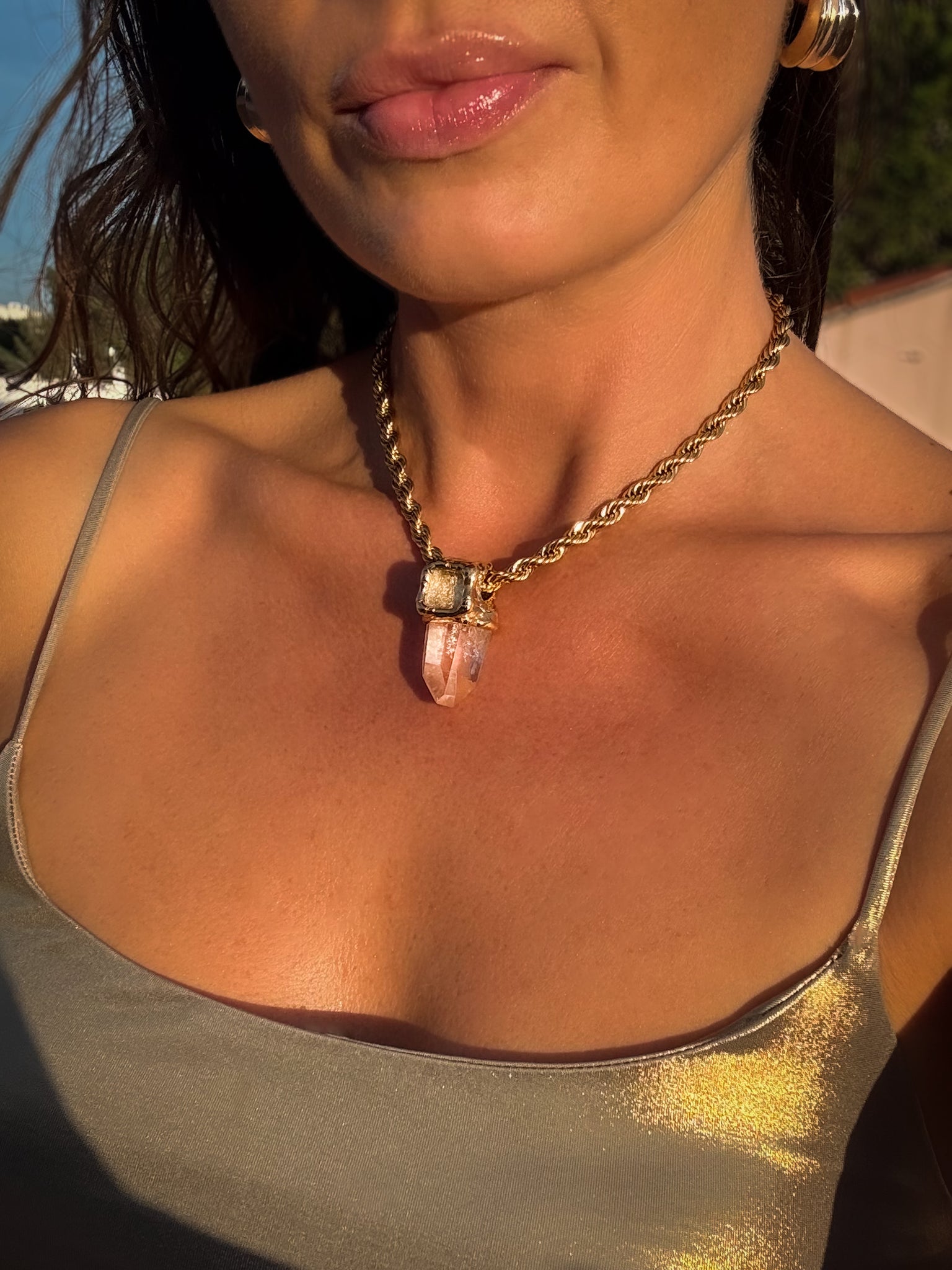 Clear Quartz & Golden Stardust