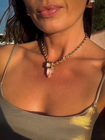 Clear Quartz & Golden Stardust