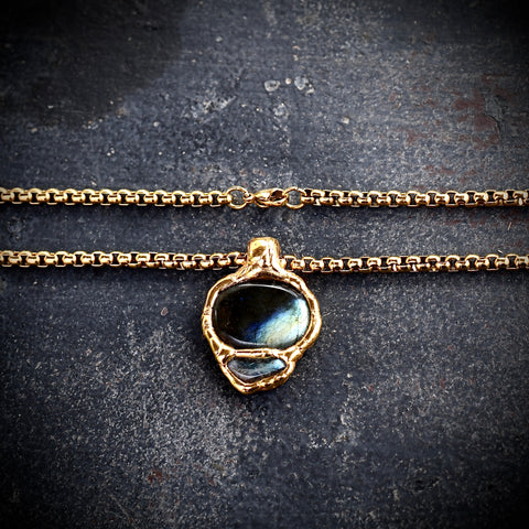 Double Labradorite Medallion