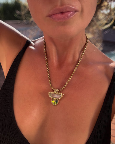 Quartz and Swarovski Heart