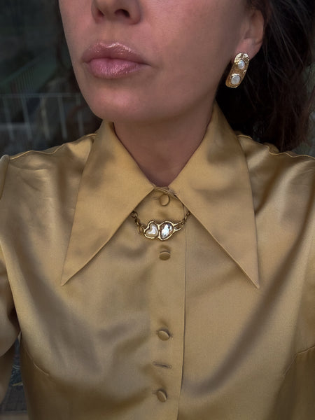 Beige Heart & Shiny Crystal