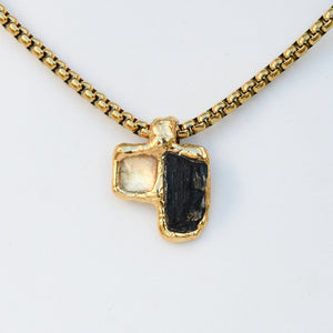 Black Tourmaline & Gold Stardust