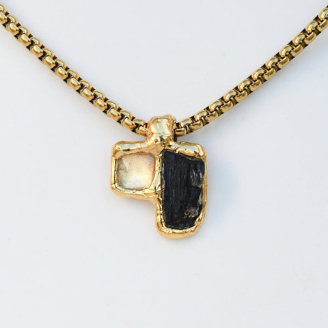 Black Tourmaline & Gold Stardust