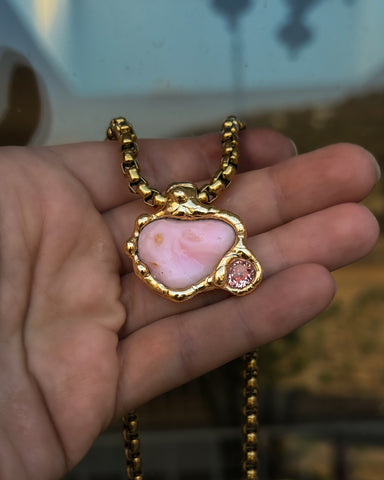 Pink Opal & Swarovski