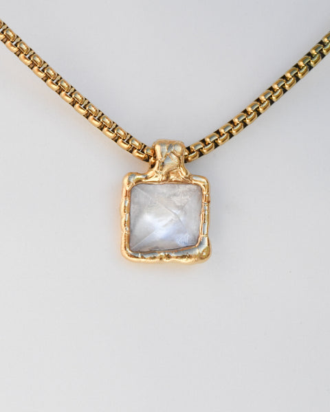 Quartz Pyramid on Silver background