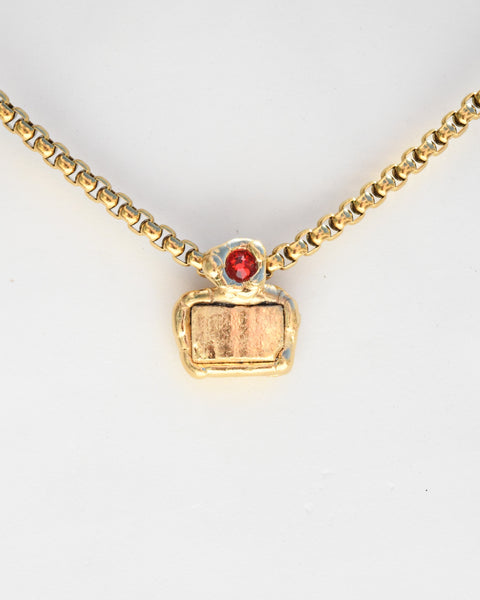 Rectangular Pyrite & Red Zircon