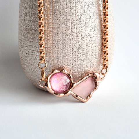 Rose Quartz in Rose Gold