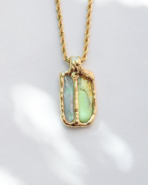 Clear Quartz & Chrysoprase Limon