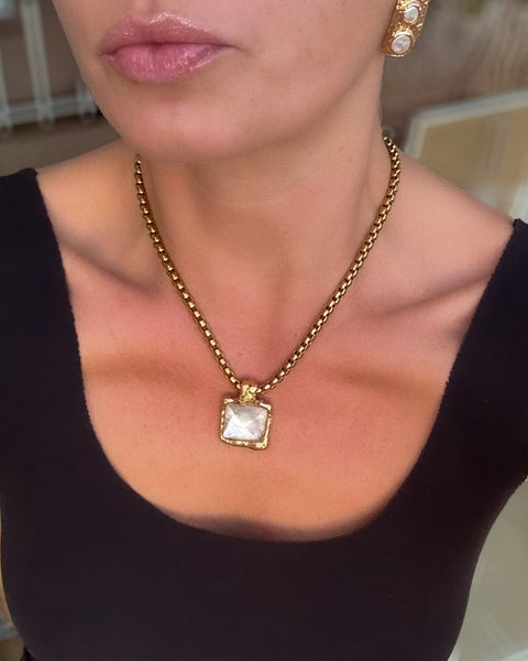 Quartz Pyramid on Silver background