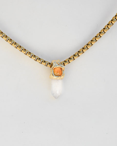 Clear Quartz with Orange Stardust