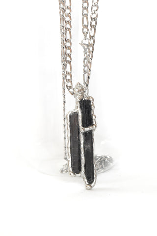 2 Electrplated Quartz + Black Tourmaline