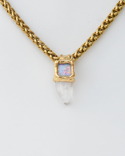 Clear Quartz & Light Blue Stardust