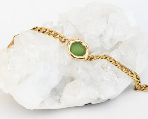 Green Sea Glass Bracelet