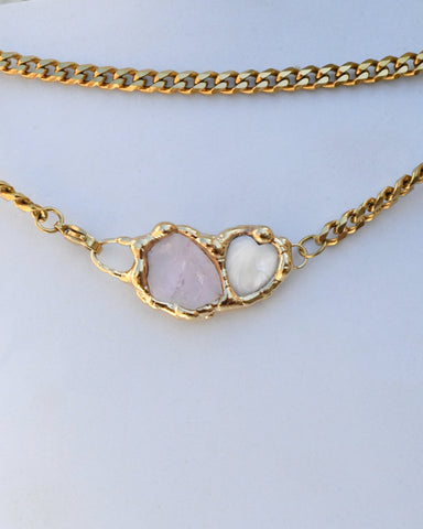 Rose Quartz and Pearly Heart
