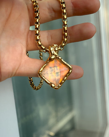 Clear Quartz with Pink Stardust