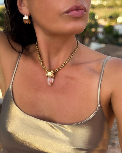 Clear Quartz & Golden Stardust