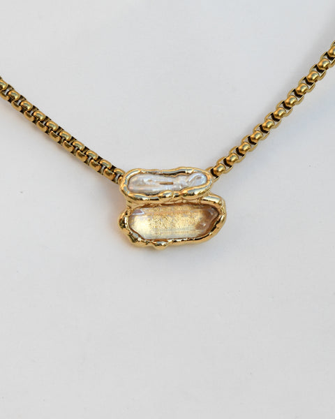 Clear Quartz & Pearl