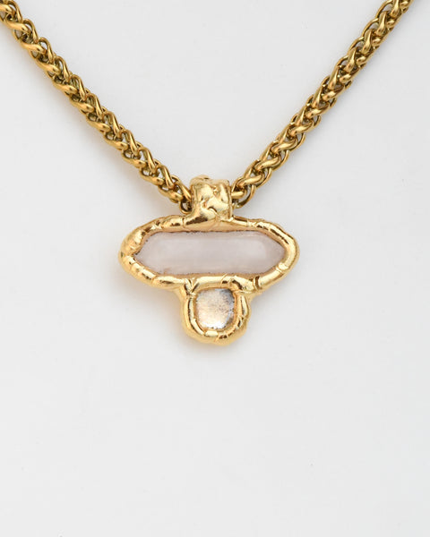 Pointed Clear Quartz & Golden Stardust