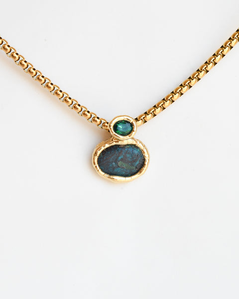 Chrysocolla and green Zircon