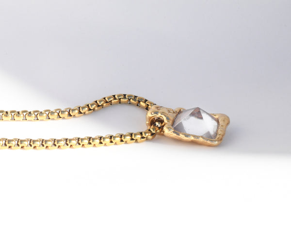 Quartz Pyramid on Silver background