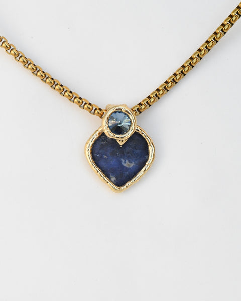 Lapis Lazuli Heart & Swarovski