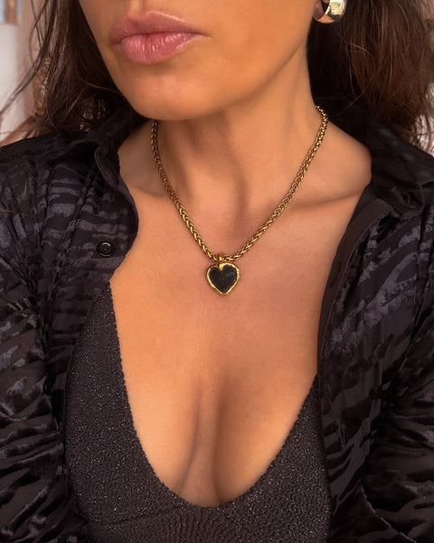 Black Lava Heart