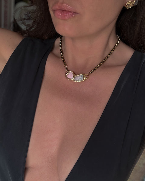 Light Pink Heart & Pink Tourmaline