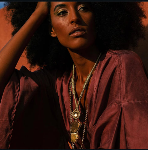 Golden Shamanic Be EM Oldschool Necklace