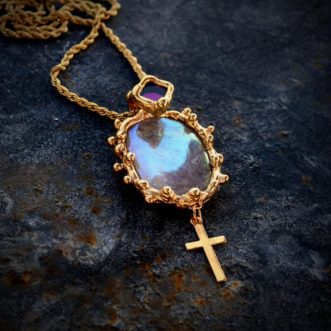 Royal Aura Quartz + Cross